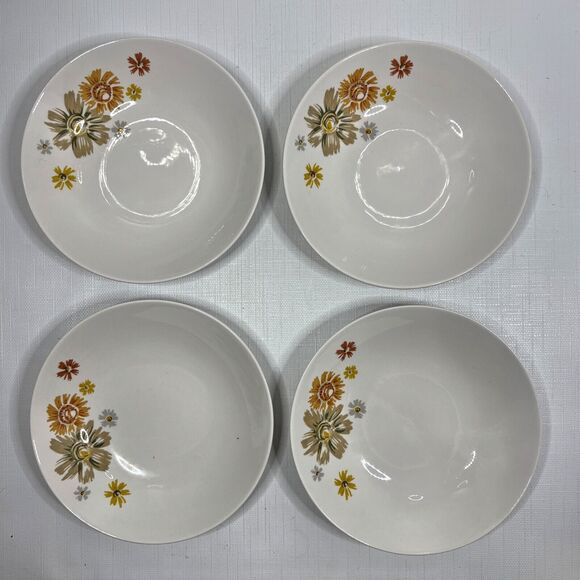 Kokura Ware Marigold Berry Bowl Set 4 Dessert Sauce Cottage Core 1950s Vintage - Picture 3 of 5